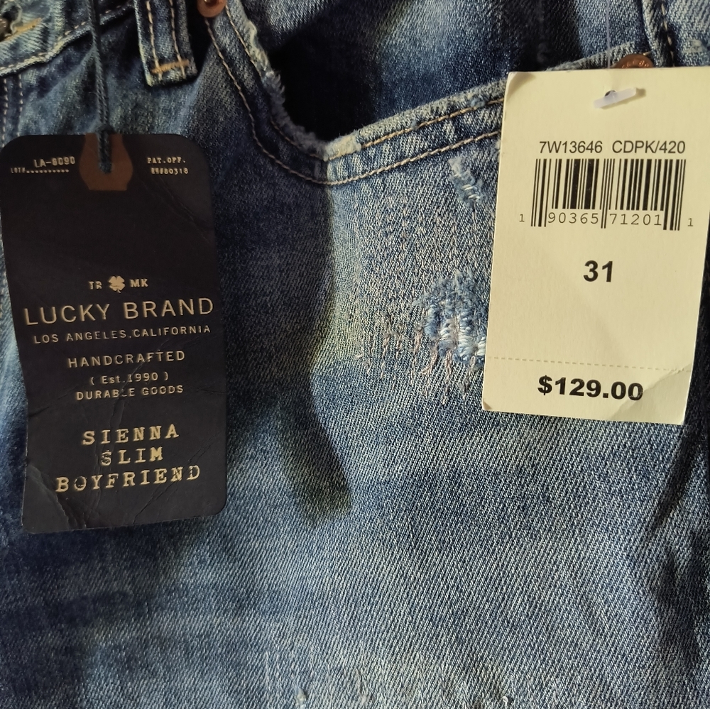 NWT Lucky Brand Siena Slim BF Jeans, size 12.